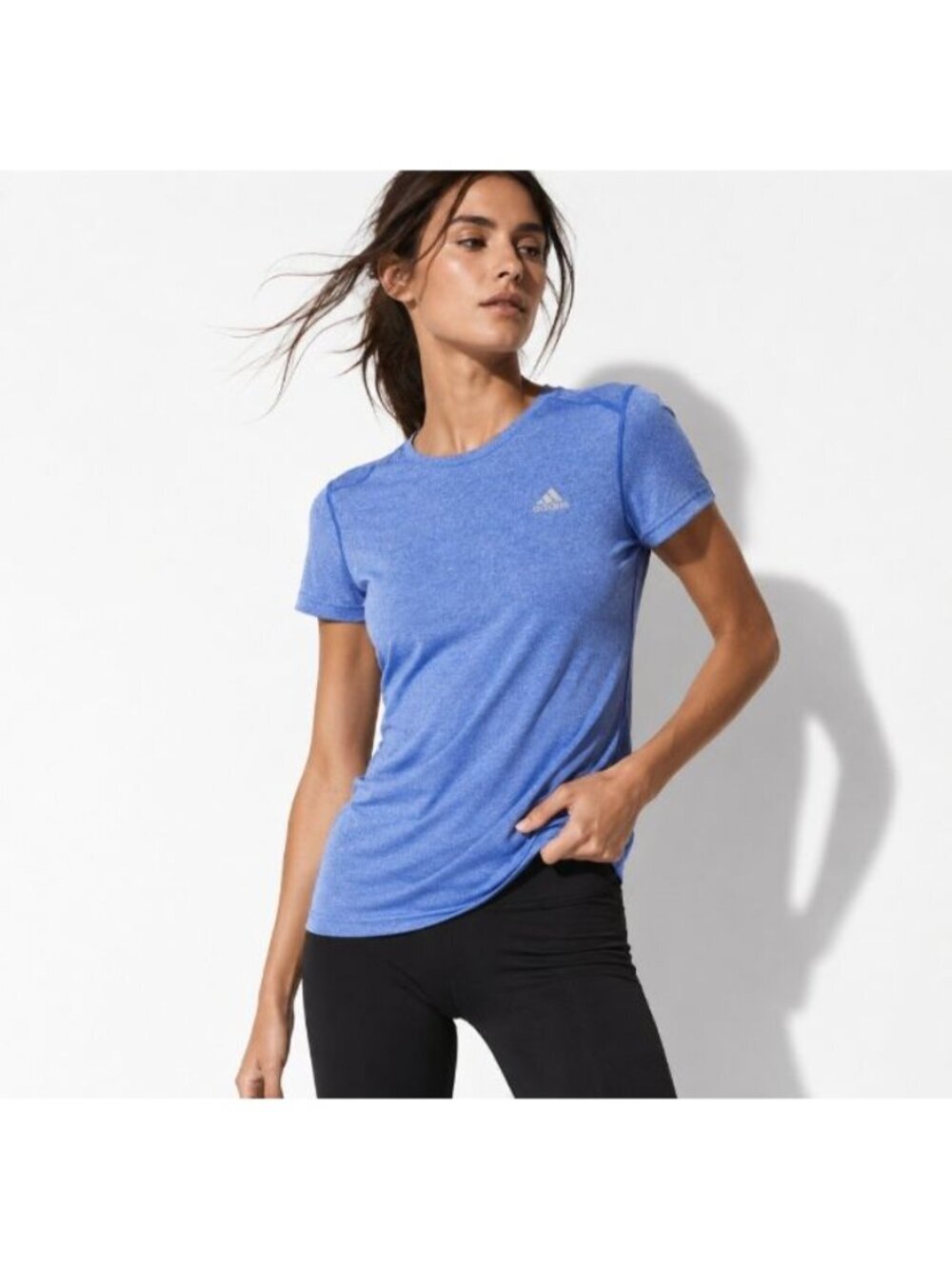 Adidas Climalite Heather Blue Workout Shirt S Small Gym Running Activewear Tee